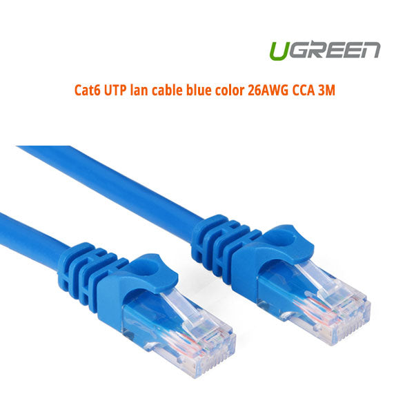 UGREEN Cat6 UTP blue color 26AWG CCA LAN Cable 3M (11203)